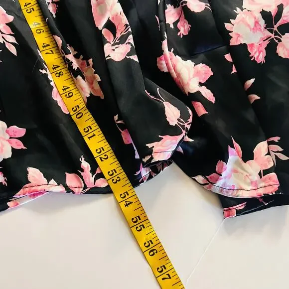 ASOS Satin Floral Oversized Dress Size 10 Black Multicolored - Picture 9 of 10